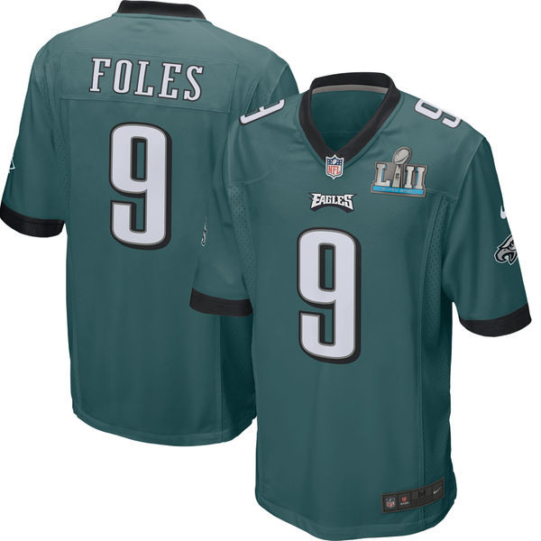  Eagles 9 Nick Foles Green Youth 2018 Super Bowl LII Game Jersey