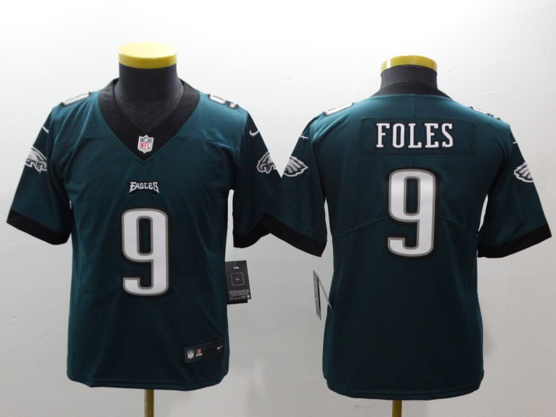  Eagles 9 Nick Foles Green Youth Vapor Untouchable Player Limited Jersey