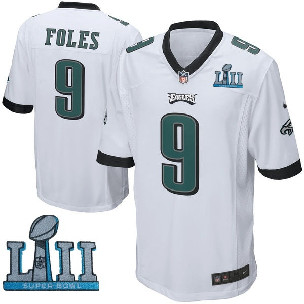  Eagles 9 Nick Foles White Youth 2018 Super Bowl LII Game Jersey
