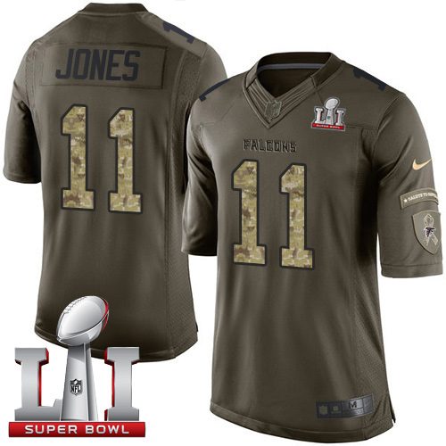  Falcons 11 Julio Jones Green Super Bowl LI 51 Men Stitched NFL Limited Salute To Service Jersey