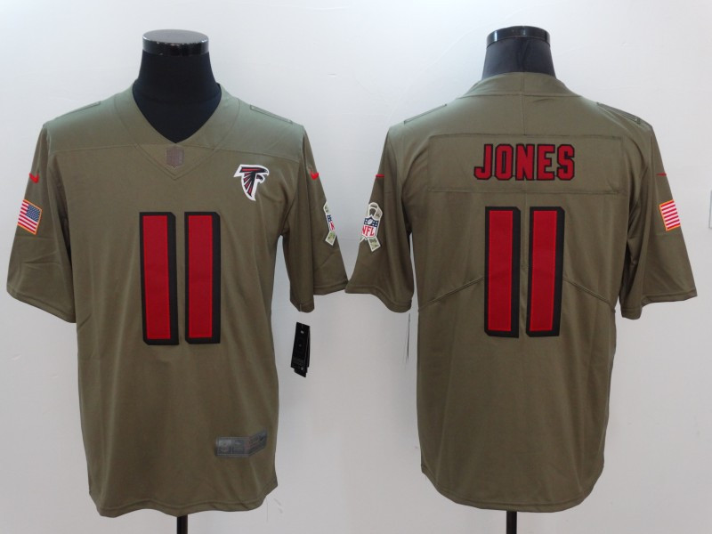  Falcons 11 Julio Jones Olive Salute To Service Limited Jersey