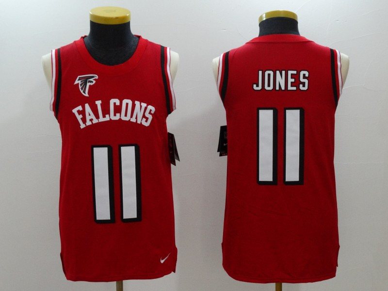  Falcons 11 Julio Jones Red Color Rush Name & Number Tank Top