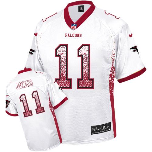  Falcons 11 Julio Jones White Men's Stitched NFL Elite Drift Fashion Jersey