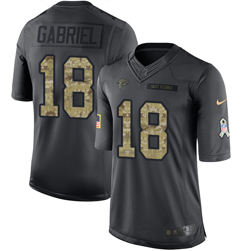  Falcons 18 Taylor Gabriel Black Men Stitched NFL Limited 2016 Salute To Service Jersey