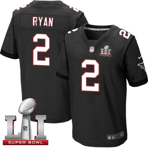  Falcons 2 Matt Ryan Black Alternate Super Bowl LI 51 Men Stitched NFL Elite Jersey