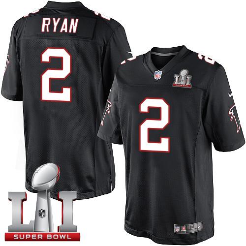  Falcons 2 Matt Ryan Black Alternate Super Bowl LI 51 Men Stitched NFL Limited Jersey