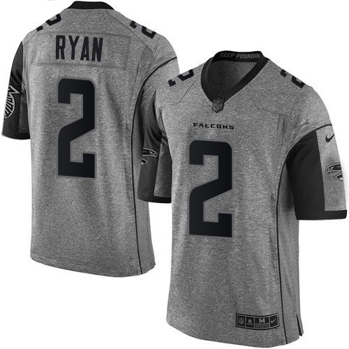  Falcons 2 Matt Ryan Gray Men's Stitched NFL Limited Gridiron Gray Jersey