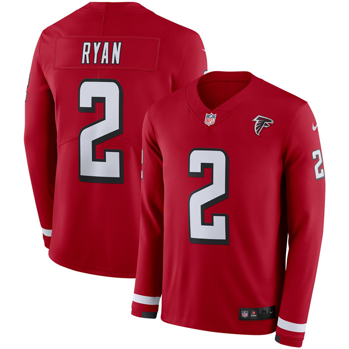  Falcons 2 Matt Ryan Red Therma Long Sleeve Jersey