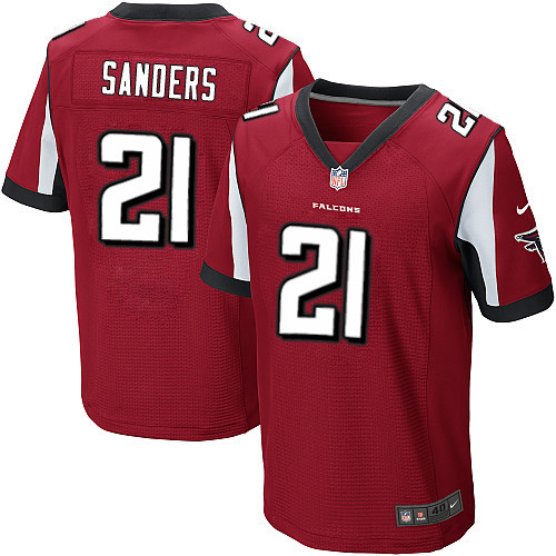  Falcons 21 Deion Sanders Red Elite Jersey
