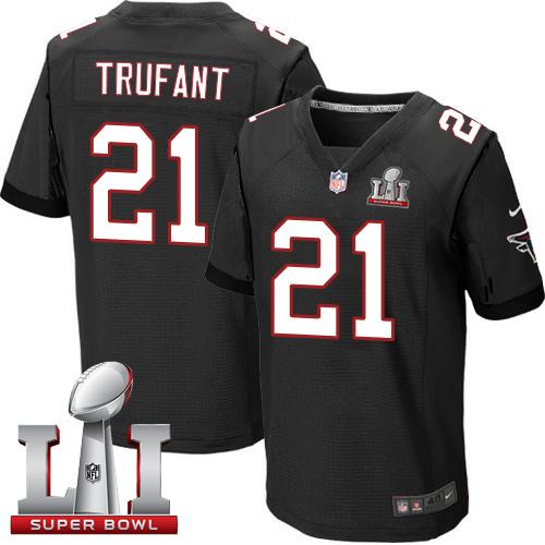  Falcons 21 Desmond Trufant Black Alternate Super Bowl LI 51 Men Stitched NFL Elite Jersey
