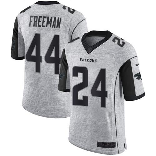  Falcons 24 Devonta Freeman Gray Men's Stitched NFL Limited Gridiron Gray II Jersey