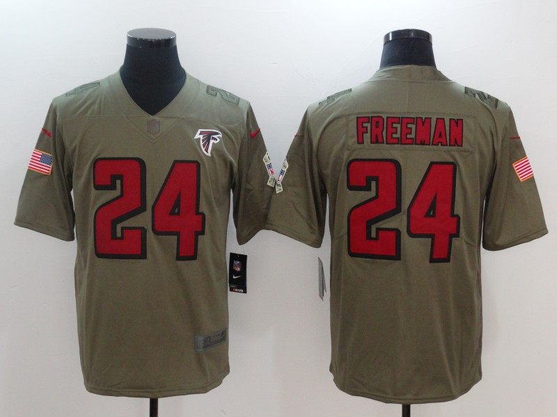  Falcons 24 Devonta Freeman Olive Salute To Service Limited Jersey