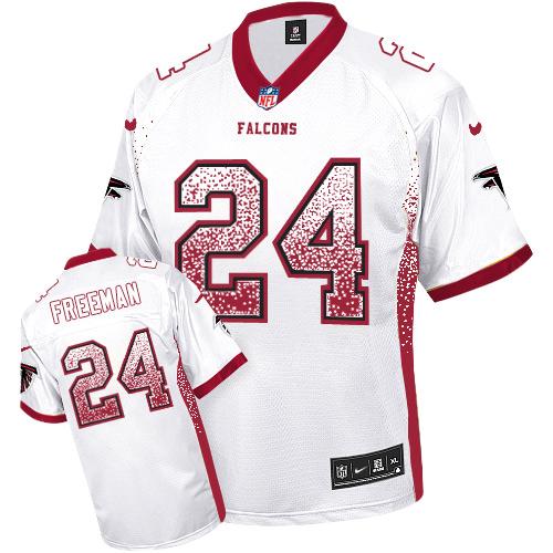  Falcons 24 Devonta Freeman White Men's Stitched NFL Elite Drift Fashion Jersey