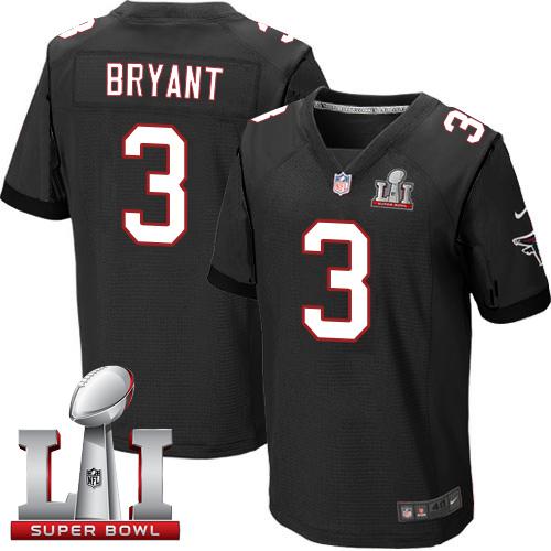  Falcons 3 Matt Bryant Black Alternate Super Bowl LI 51 Men Stitched NFL Elite Jersey