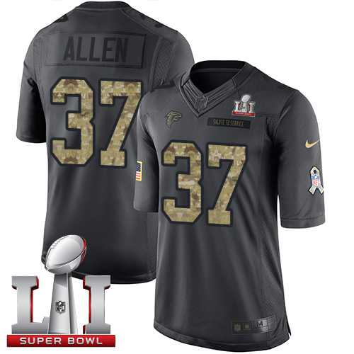  Falcons 37 Ricardo Allen Black Super Bowl LI 51 Men Stitched NFL Limited 2016 Salute To Service Jersey
