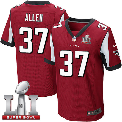  Falcons 37 Ricardo Allen Red Team Color Super Bowl LI 51 Men Stitched NFL Elite Jersey