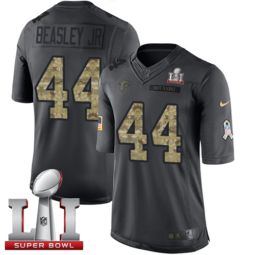  Falcons 44 Vic Beasley Jr Black Super Bowl LI 51 Men Stitched NFL Limited 2016 Salute To Service Jersey