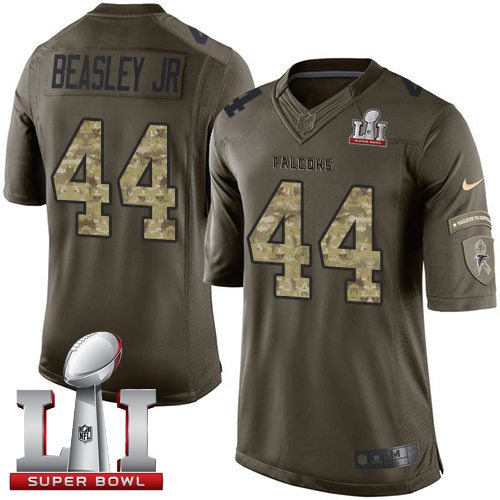  Falcons 44 Vic Beasley Jr Green Super Bowl LI 51 Men Stitched NFL Limited Salute To Service Jersey