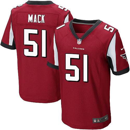  Falcons 51 Alex Mack Red Team Color Men Stitched NFL Elite Jersey