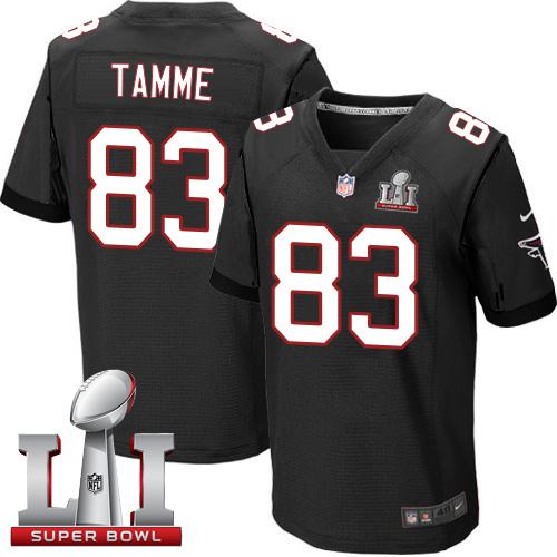  Falcons 83 Jacob Tamme Black Alternate Super Bowl LI 51 Men Stitched NFL Elite Jersey