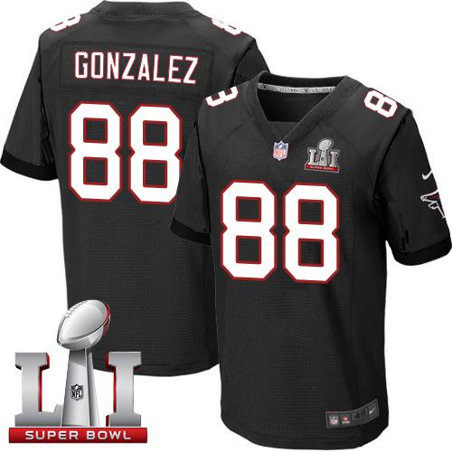  Falcons 88 Tony Gonzalez Black Alternate Super Bowl LI 51 Men Stitched NFL Elite Jersey