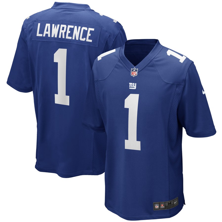 Nike Giants 1 Dexter Lawrence Royal 2019 NFL Draft First Round Pick Vapor Untouchable Limited Jersey