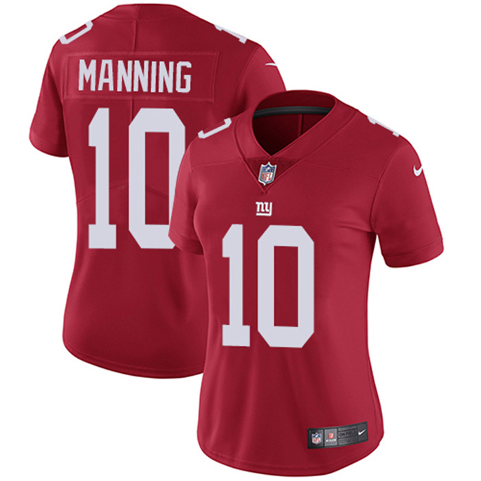  Giants 10 Eli Manning Red Women Vapor Untouchable Limited Jersey