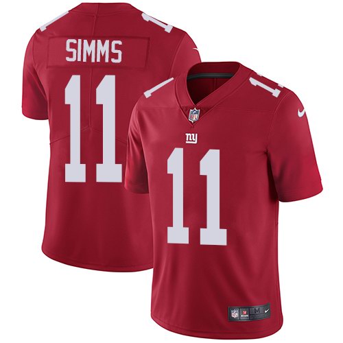  Giants 11 Phil Simms Red Vapor Untouchable Limited Jersey