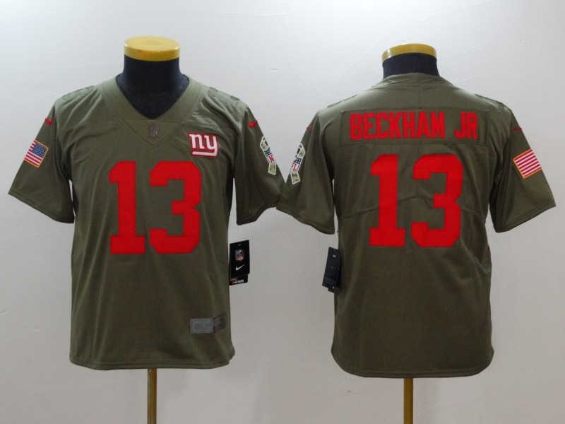  Giants 13 Odell Beckham Jr. Youth Olive Salute To Service Limited Jersey
