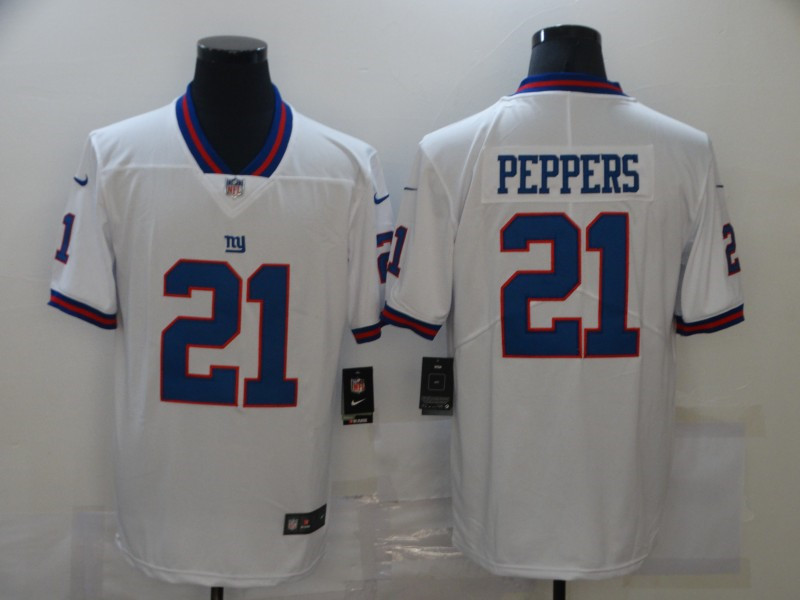 Nike Giants 21 Jabrill Peppers White Color Rush Limited Jersey