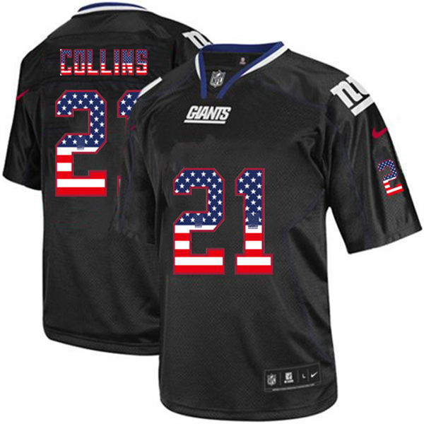  Giants 21 Landon Collins Black USA Flag Fashion Elite Jersey