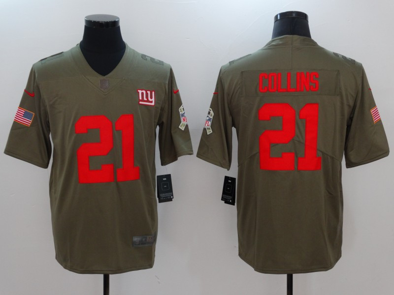  Giants 21 Landon Collins Olive Salute To Service Limited Jersey