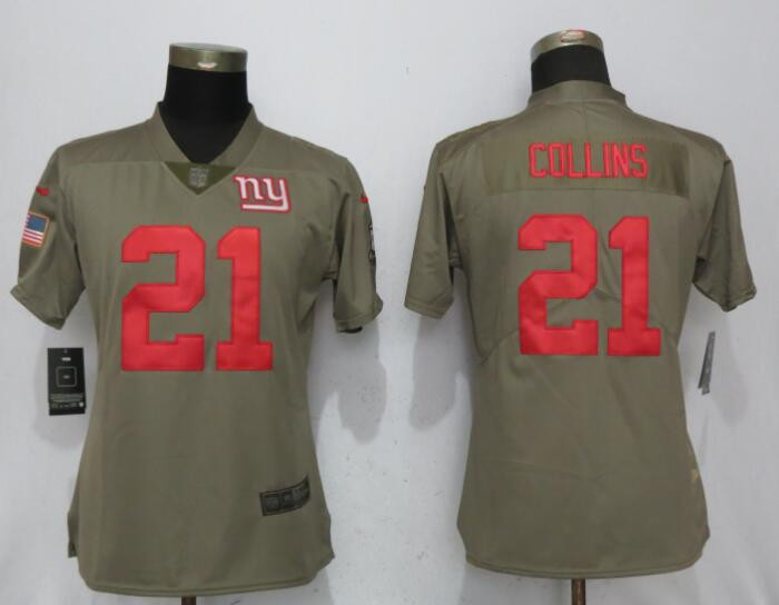  Giants 21 Landon Collins Olive Women Salute To Service Limited Jersey