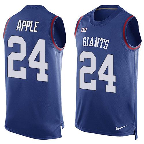  Giants 24 Eli Apple Royal Blue Team Color Men Stitched NFL Limited Tank Top Jersey