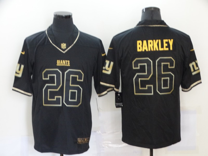Nike Giants 26 Saquon Barkley Black Gold Vapor Untouchable Limited Jersey