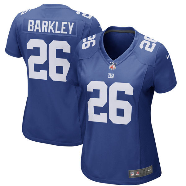  Giants 26 Saquon Barkley Royal Women 2018 Draft Pick Game Jersey