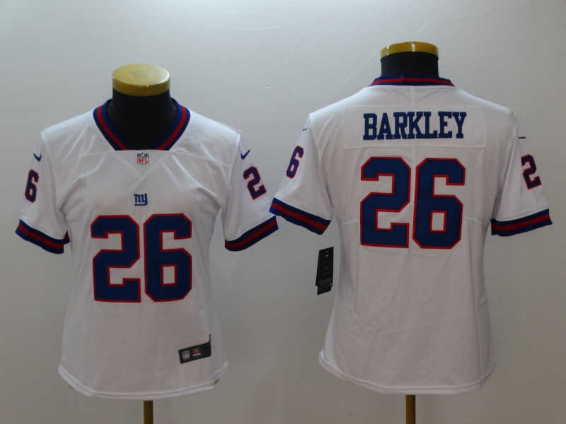  Giants 26 Saquon Barkley White Women Color Rush Limited Jersey