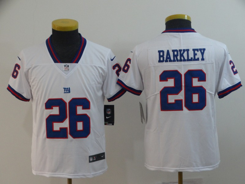  Giants 26 Saquon Barkley White Youth Color Rush Limited Jersey