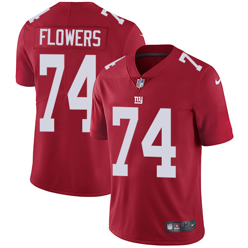  Giants 74 Ereck Flowers Red Vapor Untouchable Player Limited Jersey