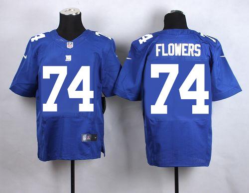  Giants 74 Ereck Flowers Royal Blue Team Color Men Stitched NFL Elite Jersey