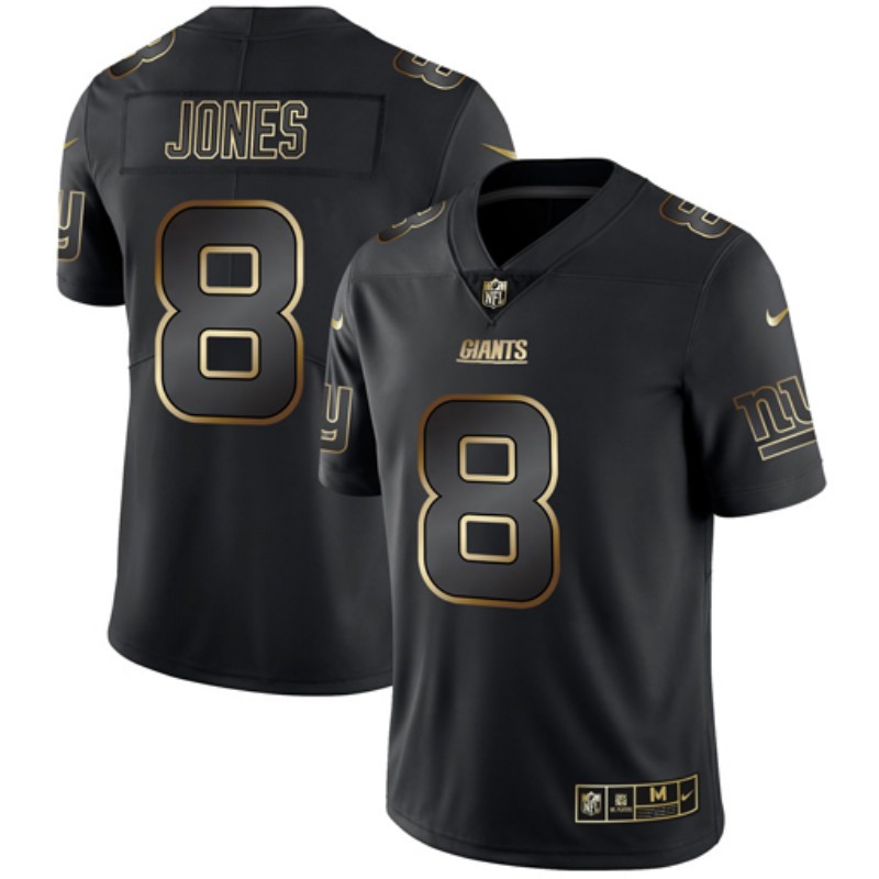 Nike Giants 8 Daniel Jones Black Gold Vapor Untouchable Limited Jersey