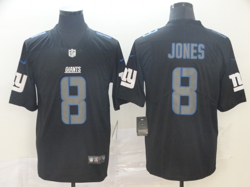 Nike Giants 8 Daniel Jones Black Impact Rush Limited Jersey