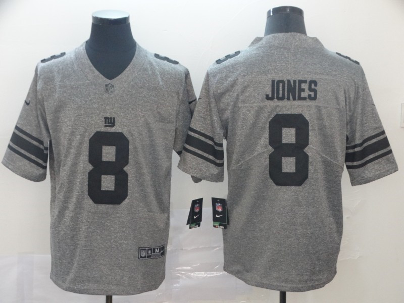 Nike Giants 8 Daniel Jones Gray Gridiron Gray Vapor Untouchable Limited Jersey