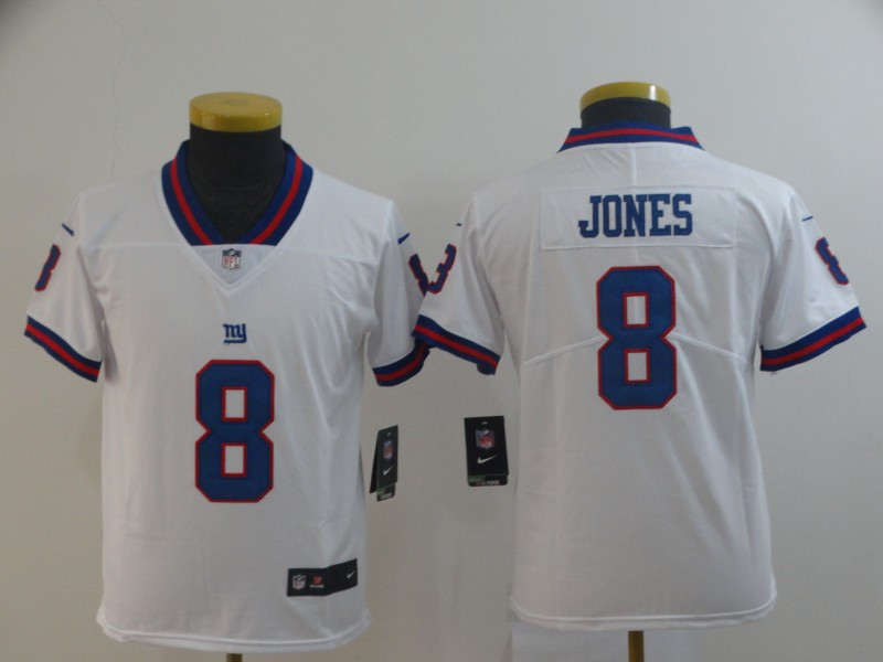 Nike Giants 8 Daniel Jones White Youth Color Rush Limited Jersey