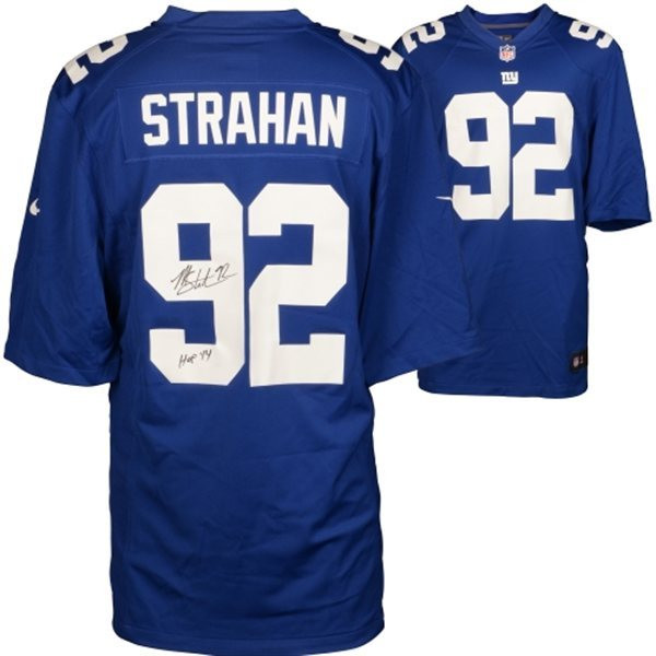  Giants 92 Michael Strahan Blue Signature Edition Elite Jersey
