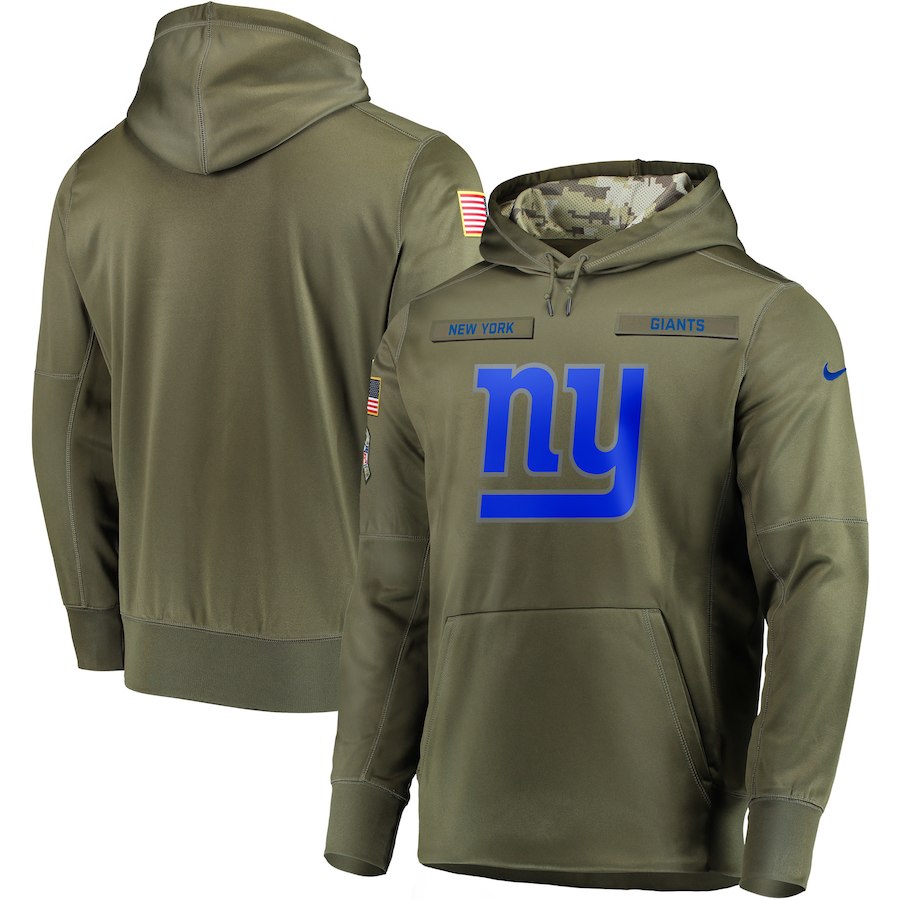  Giants Olive Salute To Service Men's Pullove Hoodie