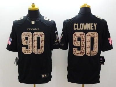  Houston Texans 90 Jadeveon Clowney Black Salute to Service Jerseys Limited jersey