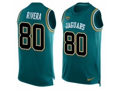  Jacksonville Jaguars 80 Mychal Rivera Limited Teal Green Player Name Number Tank Top NFL Jersey