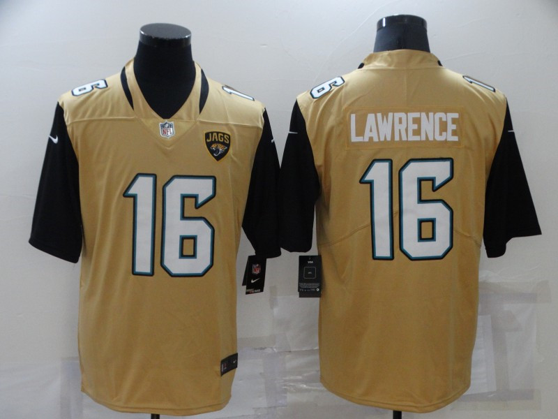 Nike Jaguars 16 Trevor Lawrence Yellow Color Rush Limited Jersey