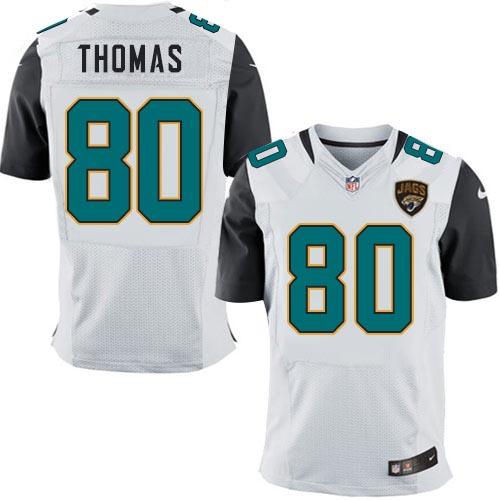  Jaguars 80 Julius Thomas White Men Stitched NFL Elite Jersey